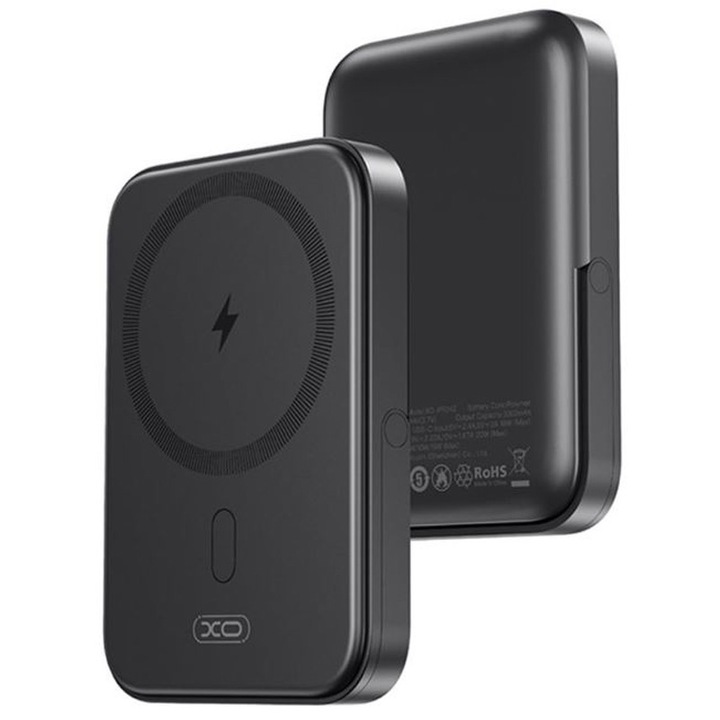 Baterie MagSafe XO-PR242, 5.000mAh, Suport sustinere, Incarcare rapida cu Port Type-C, Negru