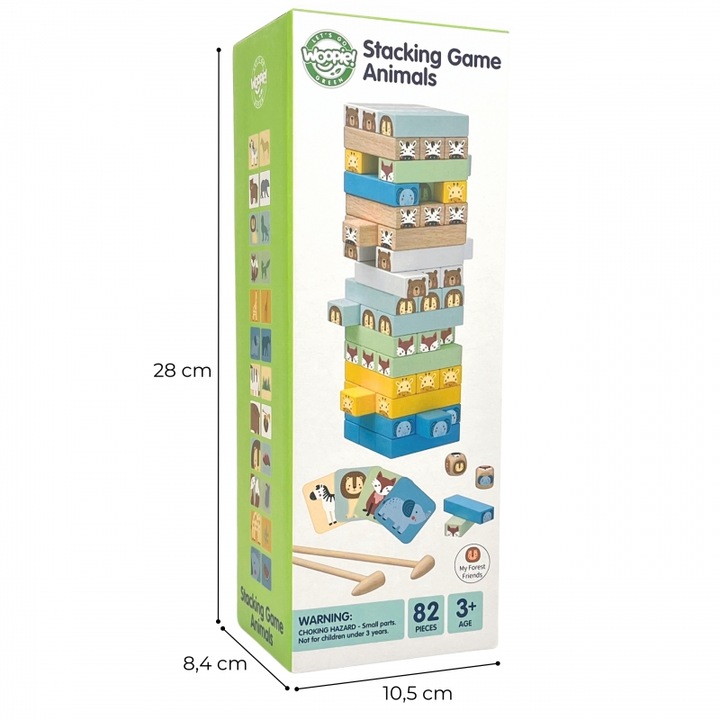 Jucarie interactiva, 82 elemente, din lemn, culori pastelate, pentru copii de la 3 ani