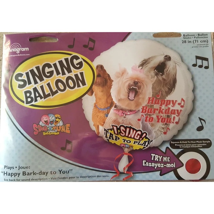 Balon muzical XL- Happy Bark Day - -folie