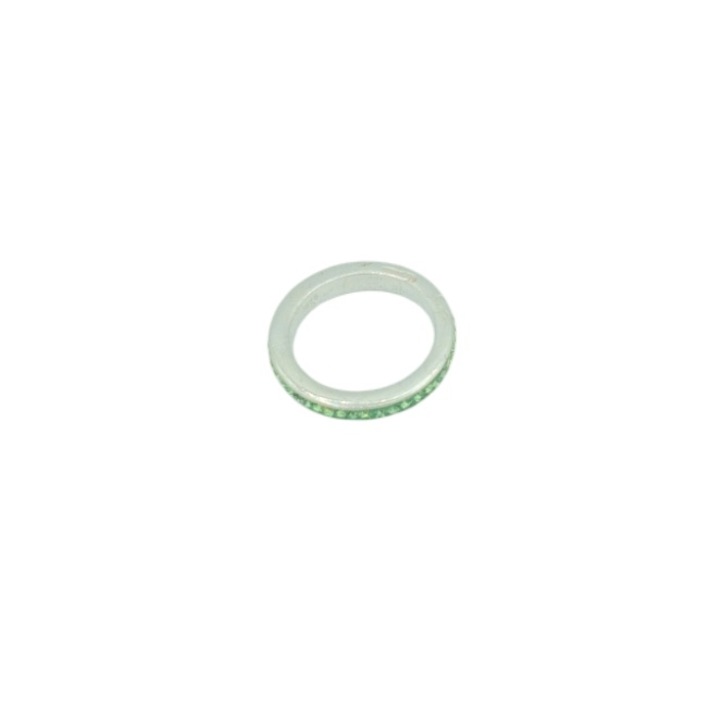 Inel Argint 925 tip Zwarovski cu pietre verzi de Zirconiu Catinca Marime 14