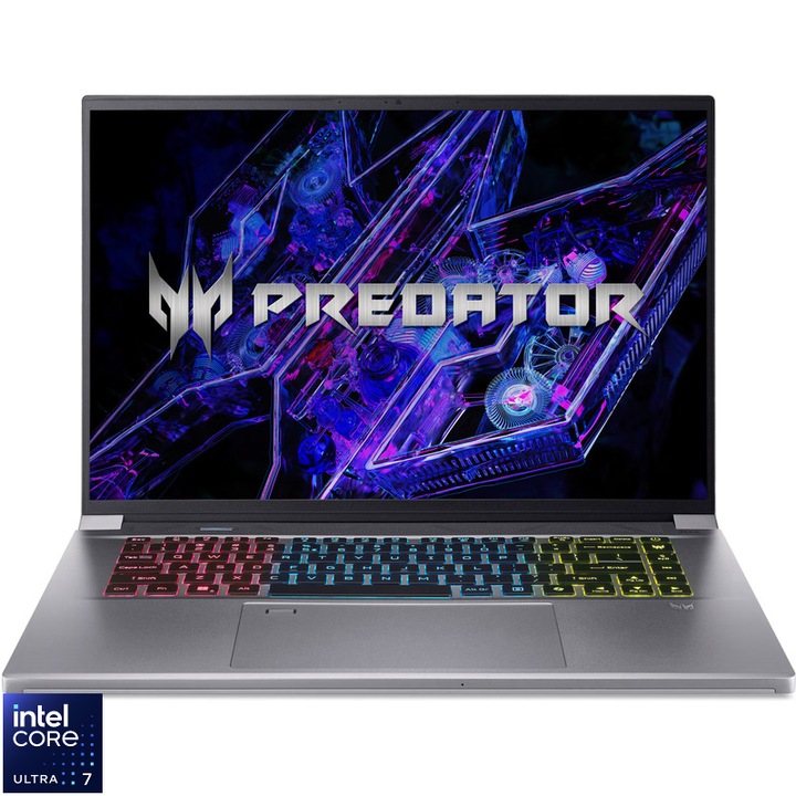 Лаптоп за игри Acer 16" Predator Triton Neo 16 PTN16-51, WUXGA IPS 165Hz, процесор Intel® Core™ Ultra 7 155H (24M кеш памет, до 4,80 GHz), 16GB LPDDR5X, 1TB SSD, GeForce RTX 4050 6GB, без ОС, блестящо сребристо