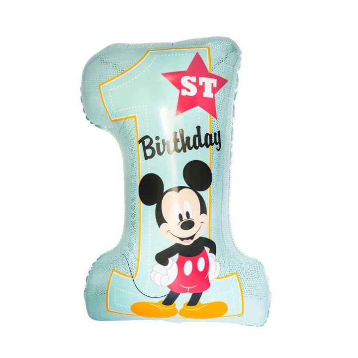 Фолиев балон Disney Mickey Blue First birthday 71см