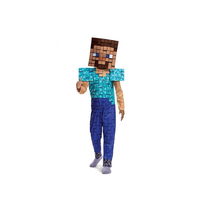 Costum carnaval copii, Javoli, Minecraft Steve Plus 4-6 ani