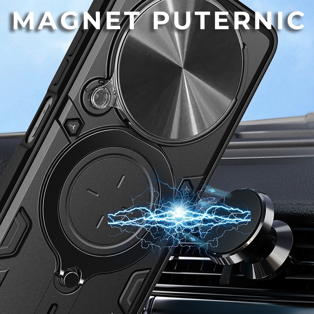 Husa pentru Honor Magic 7 Lite, CamGuard Pro Kickstand, Slider Camera, Antisoc, Protectie Superioara, Mov