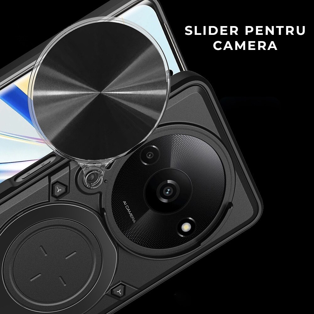 Husa pentru Honor Magic 7 Lite, CamGuard Pro Kickstand, Slider Camera, Antisoc, Protectie Superioara, Mov
