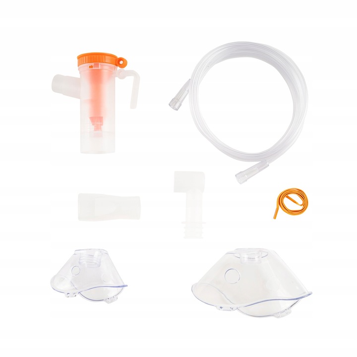 Set accesorii inhalator, Oromed, ustnik, masti, 8 ml, portocalie
