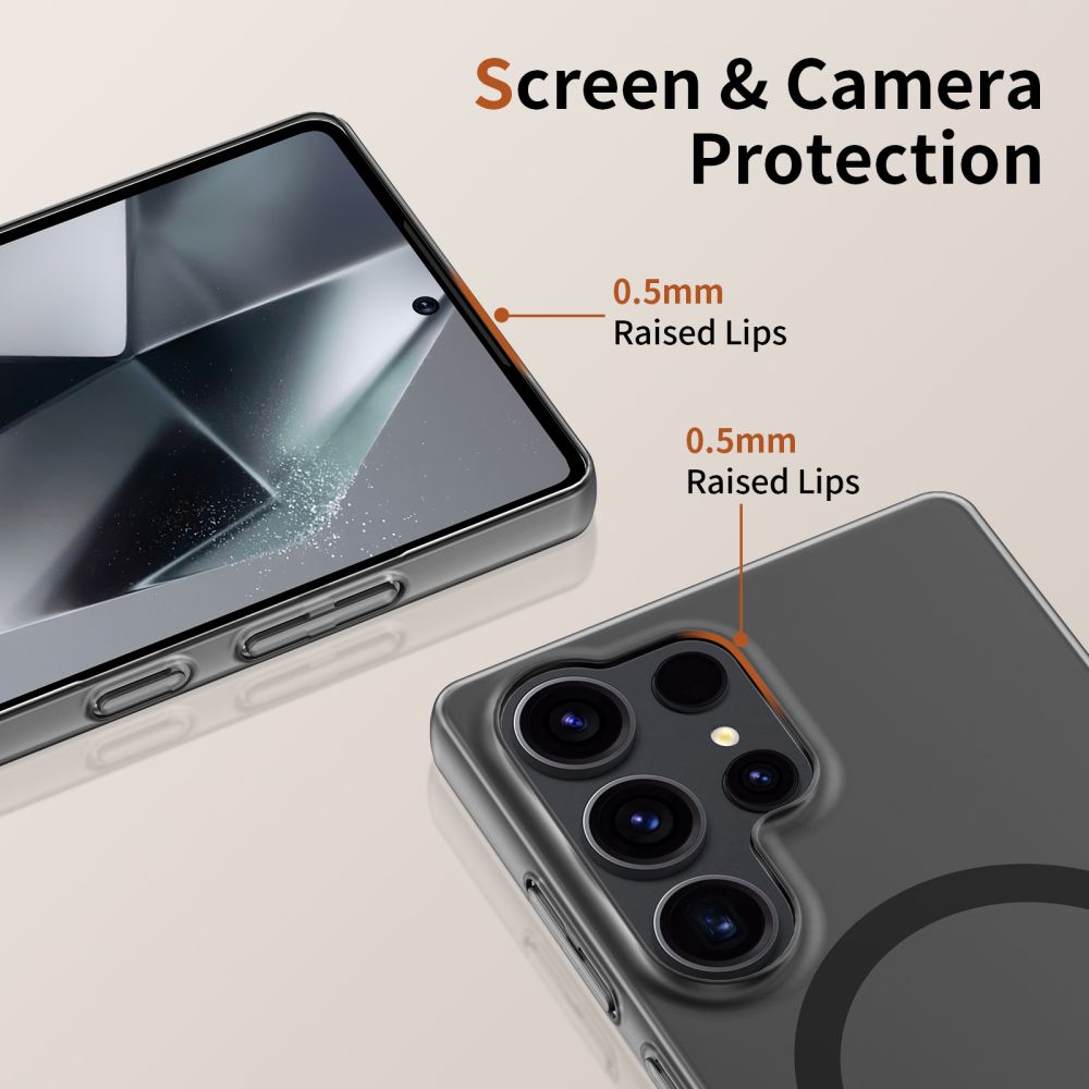 Carcasa TECH-PROTECT MagSlim MagSafe compatibila cu Samsung Galaxy S25 Ultra Matte Black