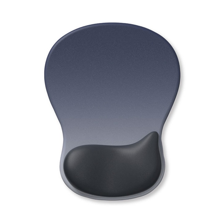 Mousepad ergonomic RUIOMII®, suport gel pentru incheietura mainii, baza PU antiderapanta, usor de curatat, albastru-negru