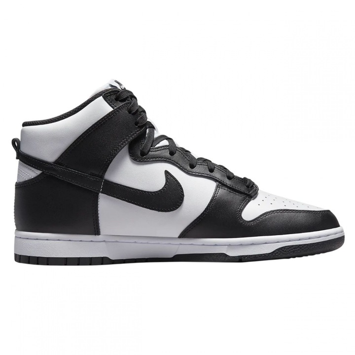 Мъжки маратонки Nike Dunk Hi Retro, черно и бяло, естествена кожа, синтетична подметка, 41 EU