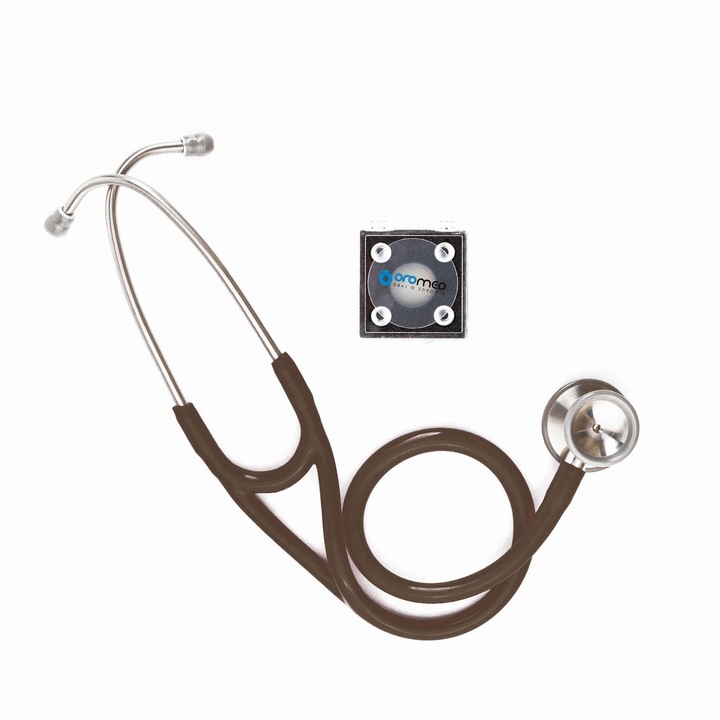 Stetoscop cardiologic ORO-SF 501, doua fete, otel inoxidabil, culoare bruna