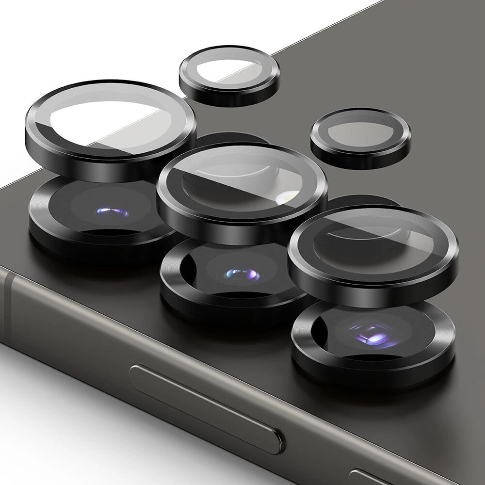 Set 2 Folii Protectie pentru Obiectiv Samsung Galaxy S25 Ultra, Ringke, Aluminiu, Negru