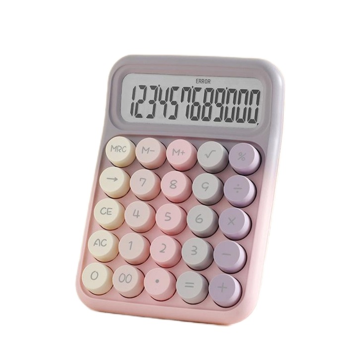 Calculator portabil ASDIIT, multifunctional, roz, compact