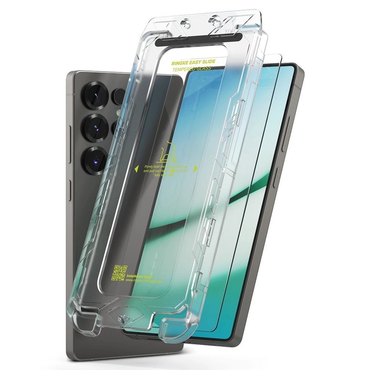 Set 2 Folii Protectie Ringke Easy Slide, 9H, Oleofob, compatibil cu Galaxy S25 Ultra Clear, 159x74mm
