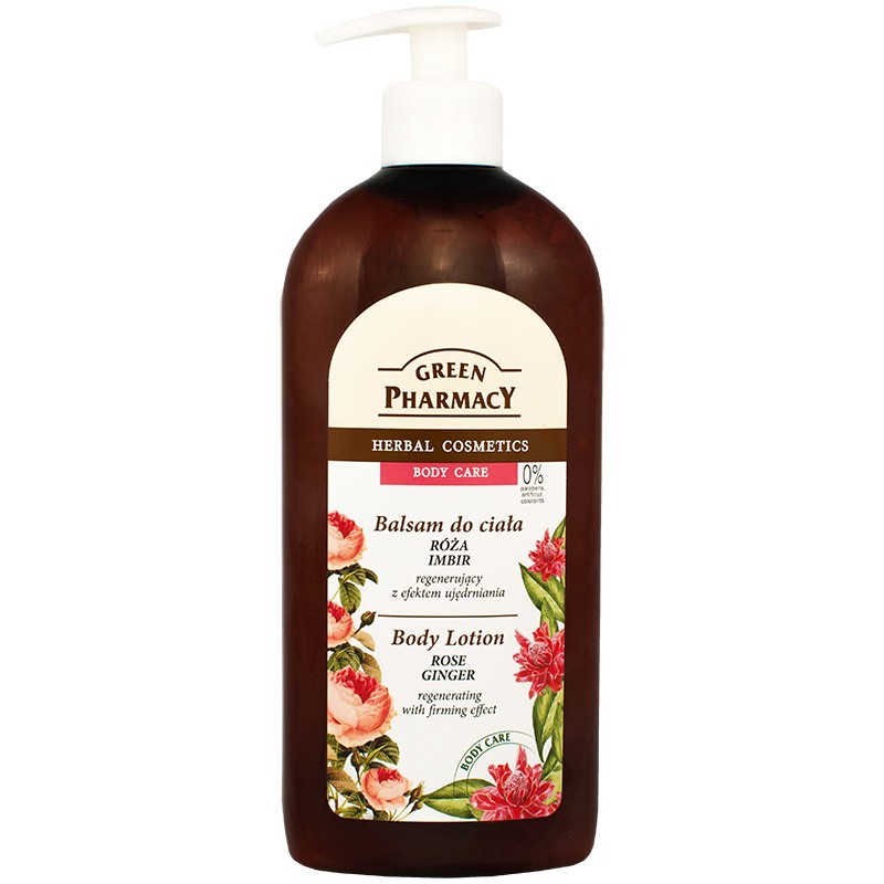 Lotiune corp cu trandafir si ghimbir, Green Pharmacy 500 ml