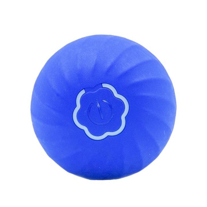 Interaktív labda kutyáknak, gumi, LED-del, 5x5cm, kék