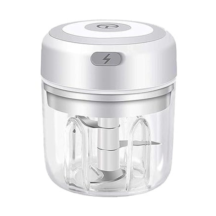 Mini Tocator de Legume si Fructe AcronicPro, Portabil, Incarcare USB, Usor de Folosit, Practic, Alb