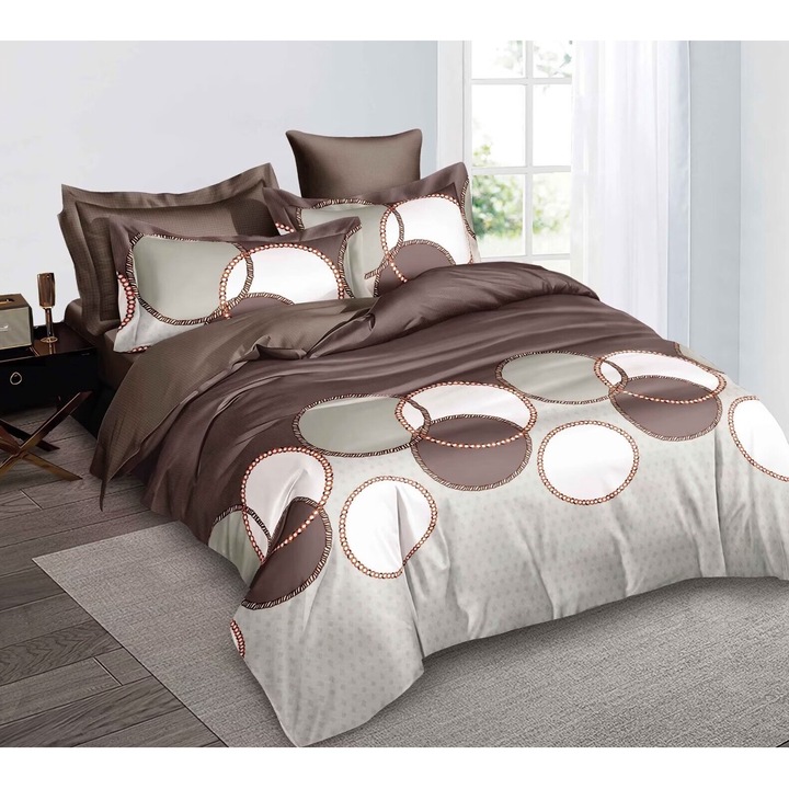 Спално бельо за двойно легло във фино, с 4 калъфки за възглавници, Evia Home, Rope Cycles