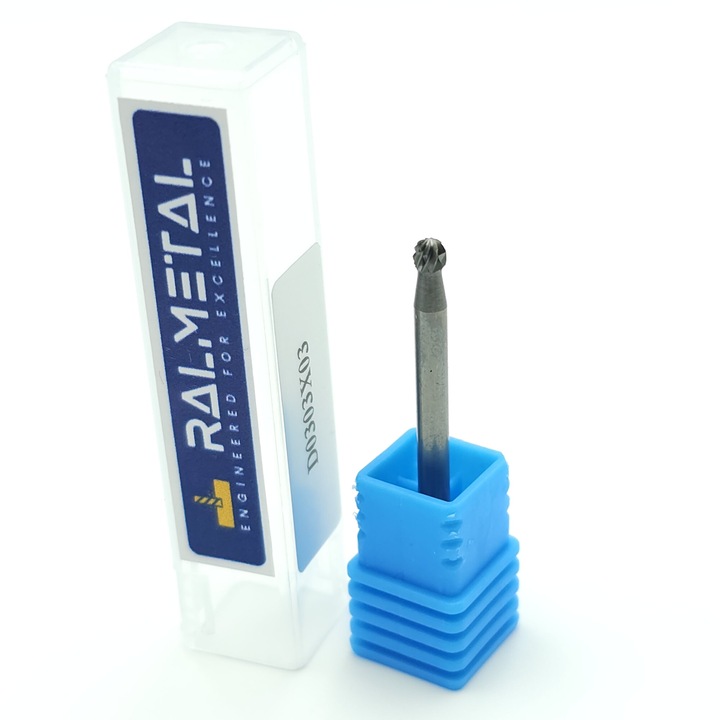 Frezare Ralmetal, frez pilnik obrotowy D3 x 38 mm, 60 HRC, pentru materiale dure