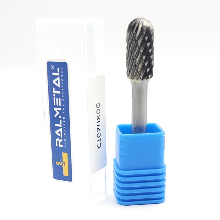 Frez obrotowy Ralmetal, zaokraglone walce, 10x20x6D x 65 mm, 60 HRC