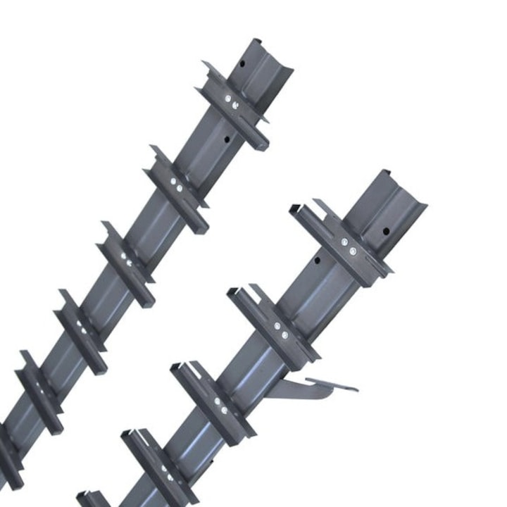 Glisiere metalice Antracit pentru 10 lamele DIY Jaluzele de terasa, inchidere la drept, antracit, 90 cm inaltime