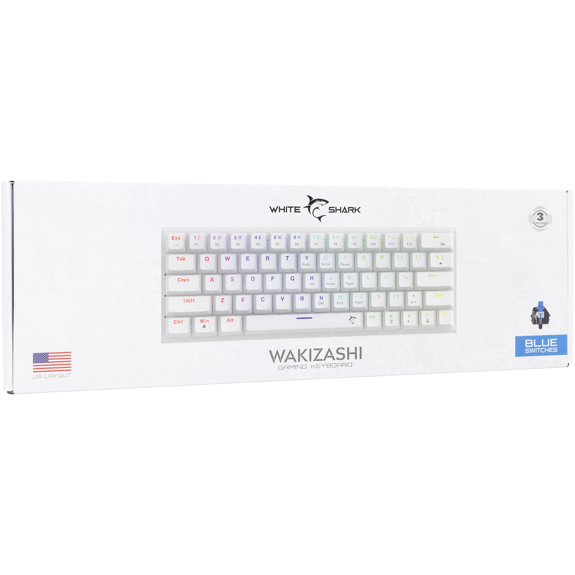 Tastatura Mecanica Gaming cu fir White Shark WAKIZASHI v2, BLUE