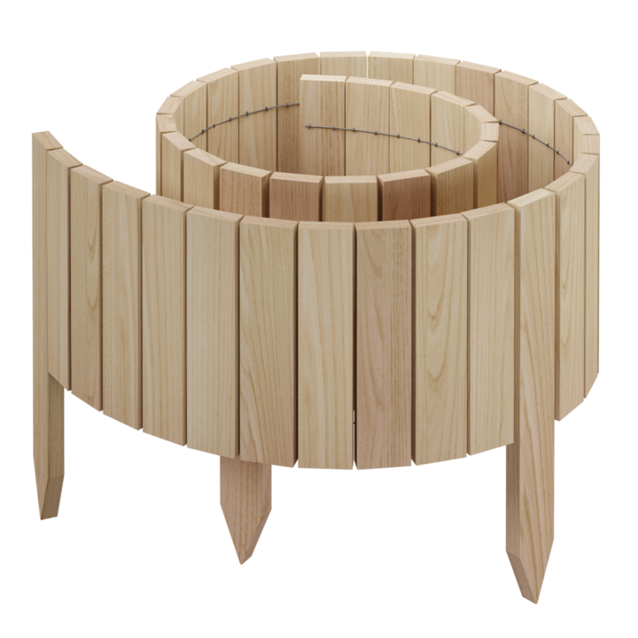 Gard din lemn Rollborder, 200x20cm, natural, neimpregnat