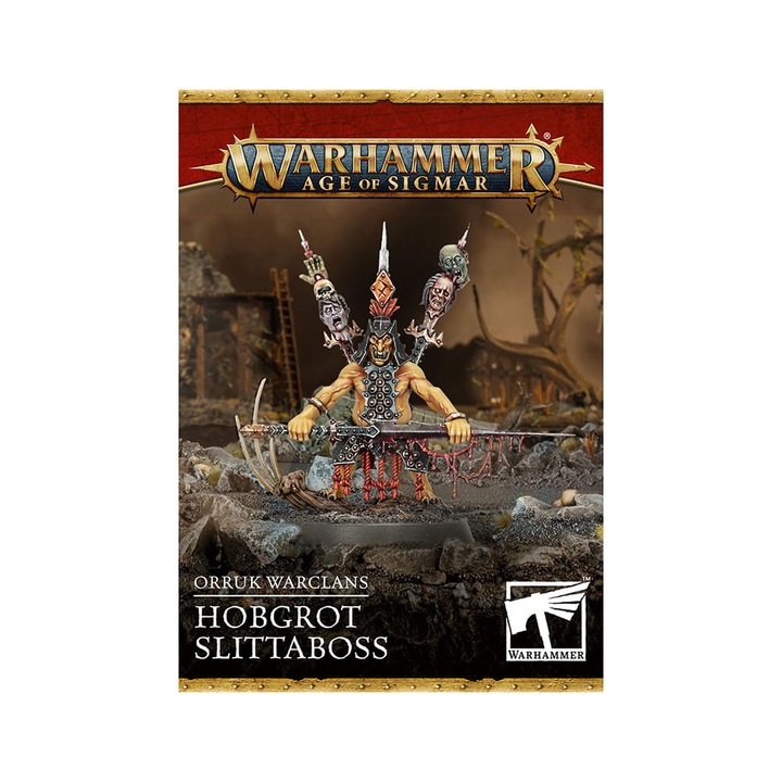 Игра Warhammer Age of Sigmar Game Expansion Hobgrot Slittaboss Orruk Warclans Games Workshop 8 Piece Grey