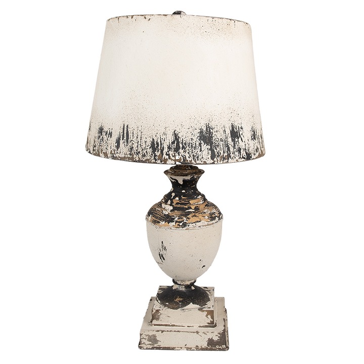 Veioza lemn fier bej negru 32x60 cm E27