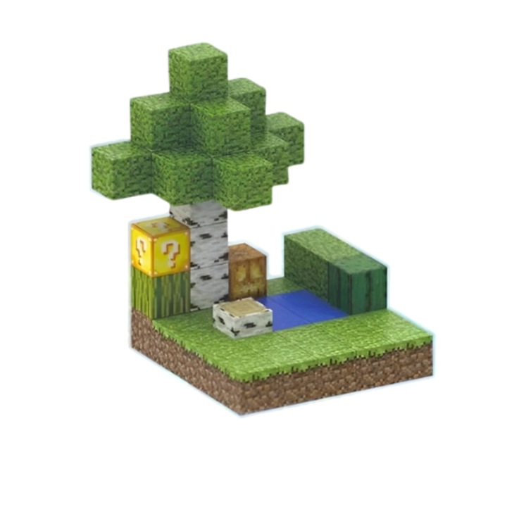 Cuburi magnetice, 48 bucati, minicraft, joc ideal pentru construit, imaginatie in lume pixelata