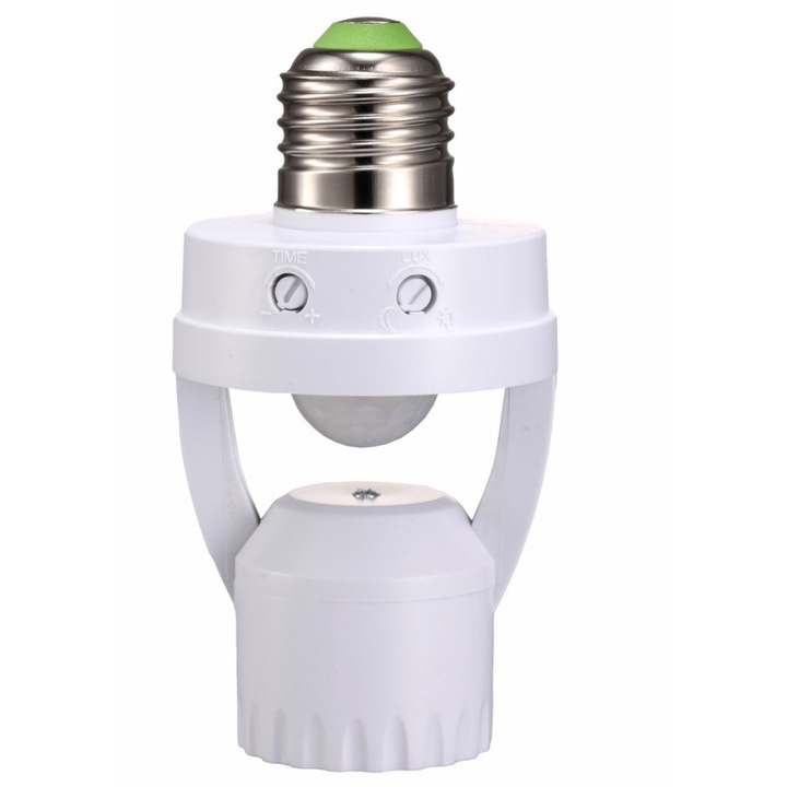 Soclu lampa dulie bec cu senzor de miscare E27 360° max 60W 6m, 10s-5m