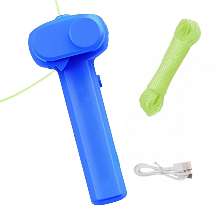 Loop Lasso, Jucarie Interactiva Anti-Stres Glossyss™ care Sfideaza Gravitatia, Lansator de Sfori Fosforescente cu Lumina UV Integrata, Cadou Perfect pentru Copii si Adulti, Efect Spectaculos in Intuneric (Albastru)