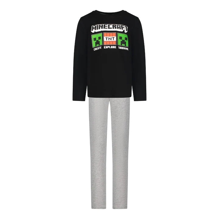 Детски пижами с дълъг ръкав, Minecraft Creepers & TNT, Пъстър, 152 CM