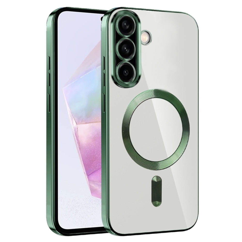Husa pentru Samsung Galaxy A36 cu MagSafe si protectie pentru lentile anti-shock 1.5 mm transparent - Verde