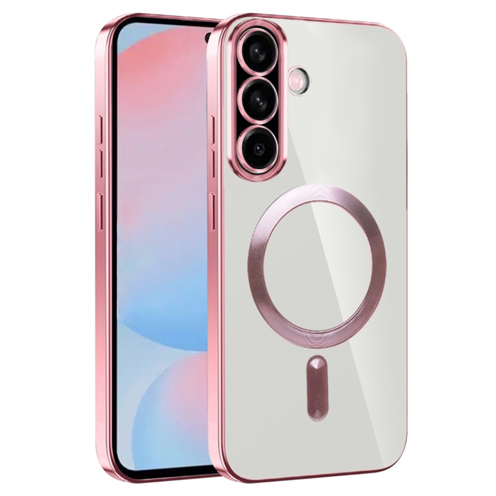 Husa pentru Samsung Galaxy A56 cu MagSafe si protectie pentru lentile anti-shock 1.5 mm transparent - Roz