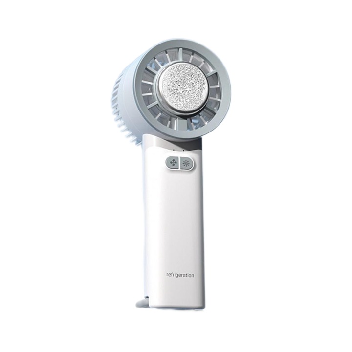 Ventilator portabil RUIOMII®，cu chip de racire si display LED, 3 viteze ajustabile，design ergonomic，alb