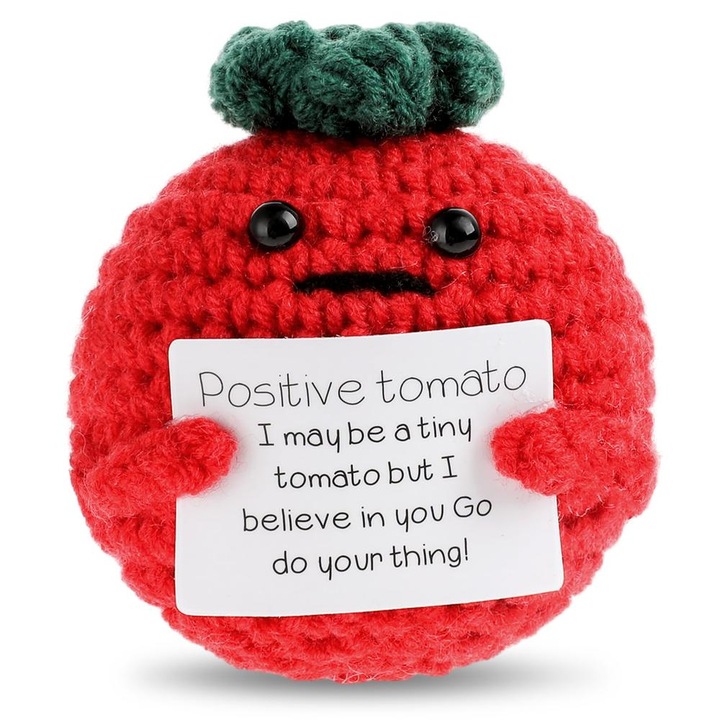 Figurina tricotata, Model rosie, RUIOMII, design dragut, prietenos pentru birou si portabil