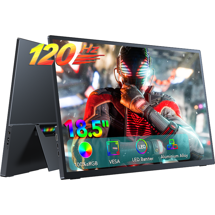 Hordozható monitor 18,5" UPERFECT 120 Hz IPS, 100% sRGB, Full HD, VESA, 1920x1080 cm