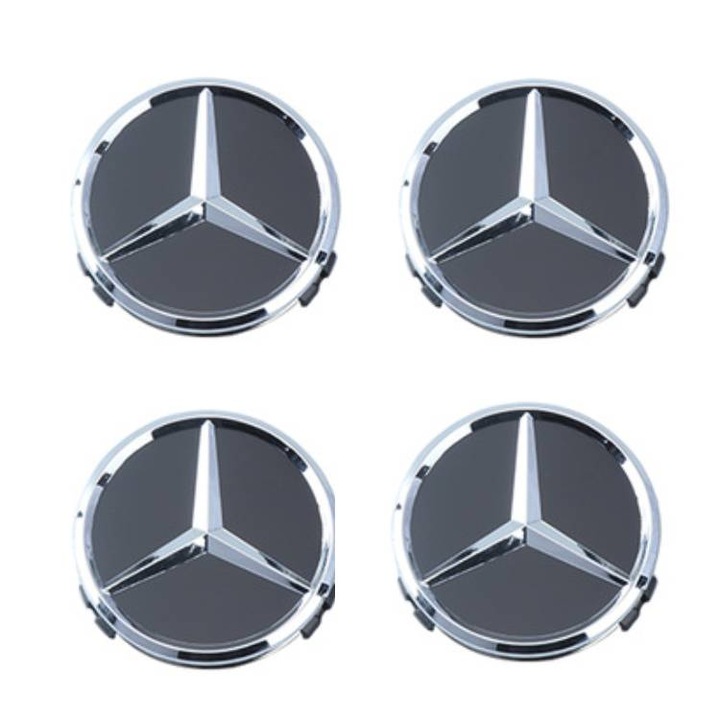 Set de 4 capace roti Mercedes-Benz 75mm pentru jante din aliaj