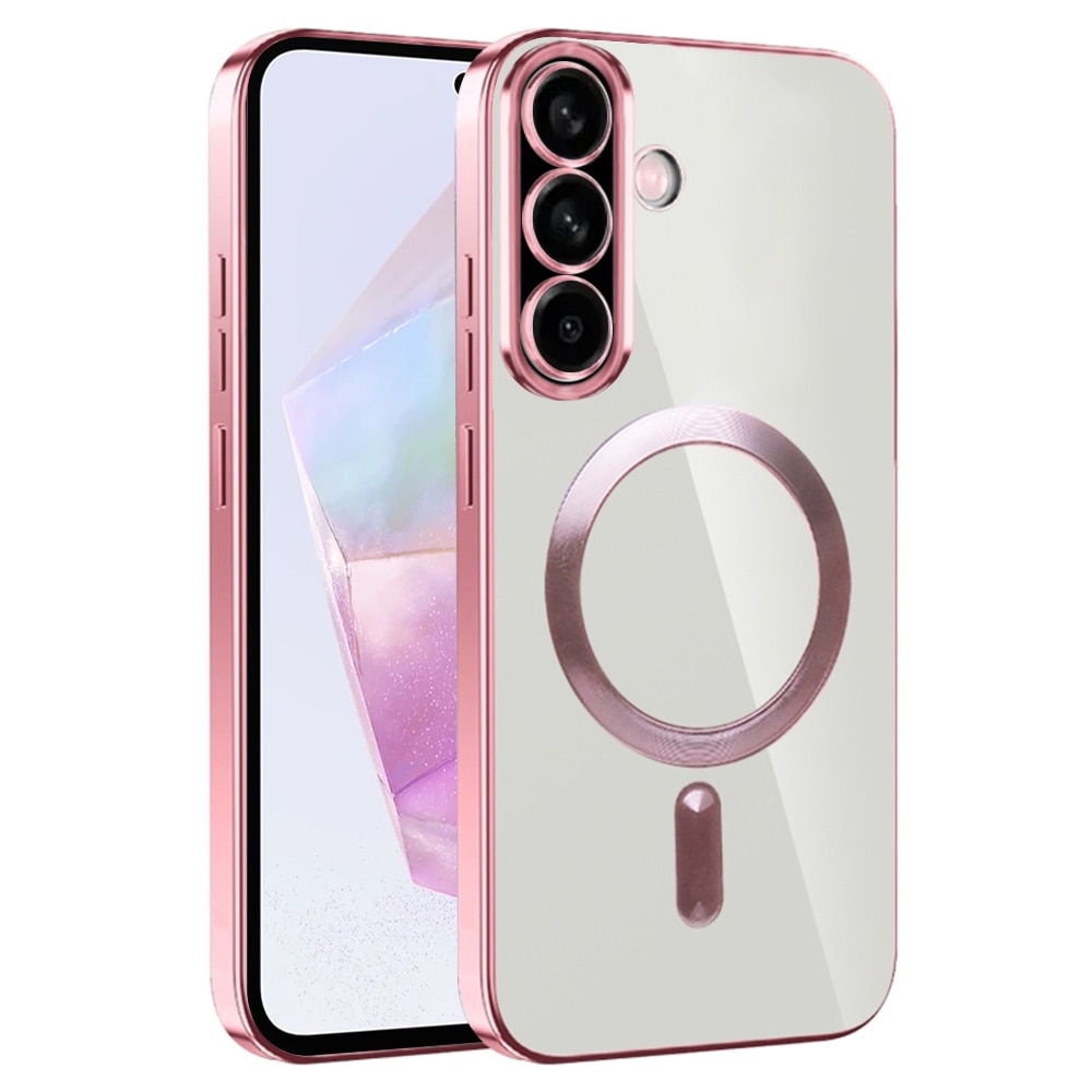 Husa pentru Samsung Galaxy A36 cu MagSafe si protectie pentru lentile anti-shock 1.5 mm transparent - Roz