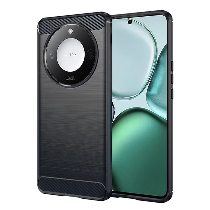 Кейс за Honor X9c Smart - Carbon Silicone - Черен