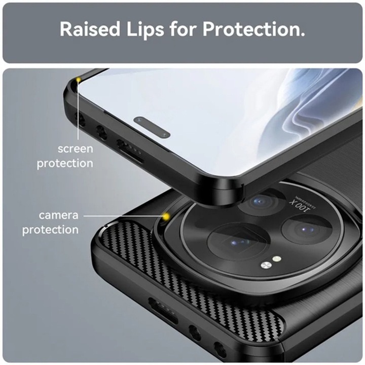 Кейс за Honor X9c Smart - Carbon Silicone - Черен