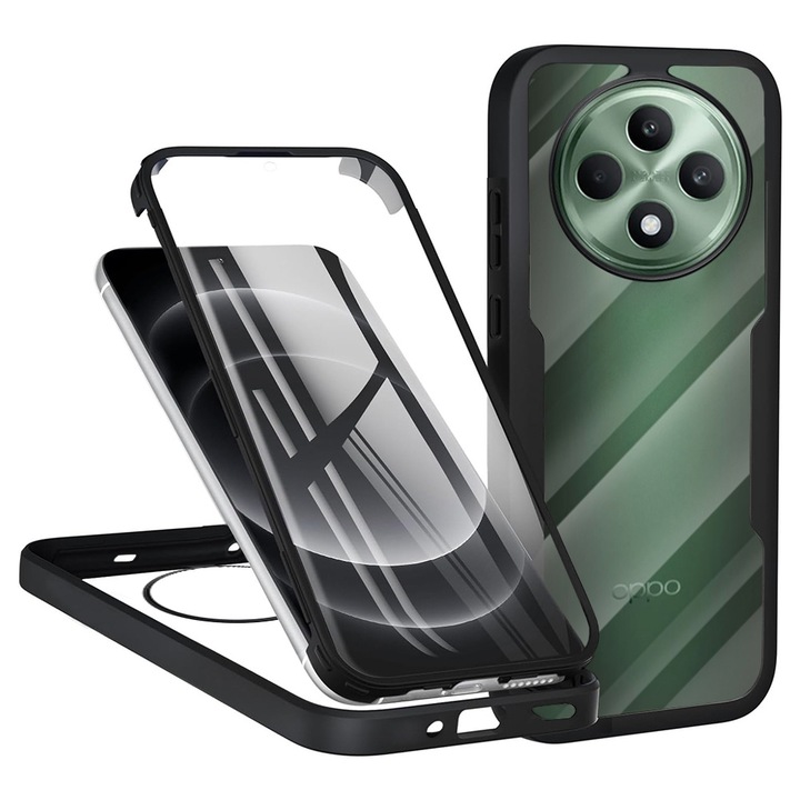 Кейс за Oppo Reno12 F 4G / Reno12 F 5G / Reno12 FS + Foil - ColorVerse 360 Series - Черен