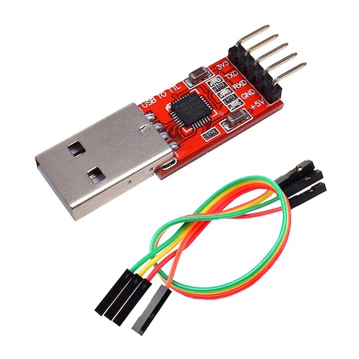 Adaptor USB la Serial CP2102, rosu, 3.3V/5V