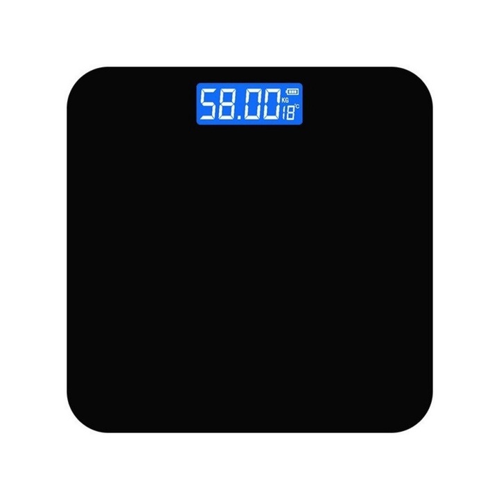 Кантар Ronyes, цифров, LCD дисплей, максимално тегло 180KG, презареждаема, черна