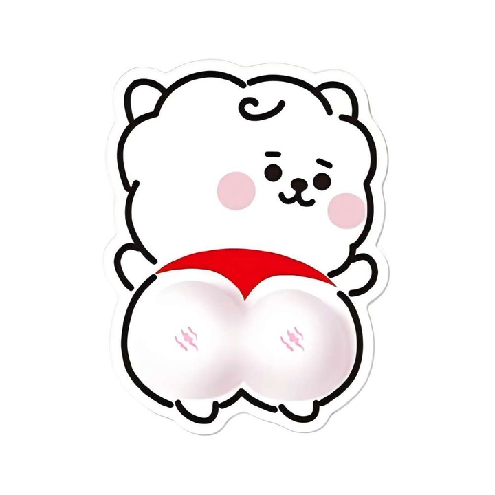 Mousepad ergonomic cu suport pentru incheietura, CNNIK, imprimeu cu miel, alb