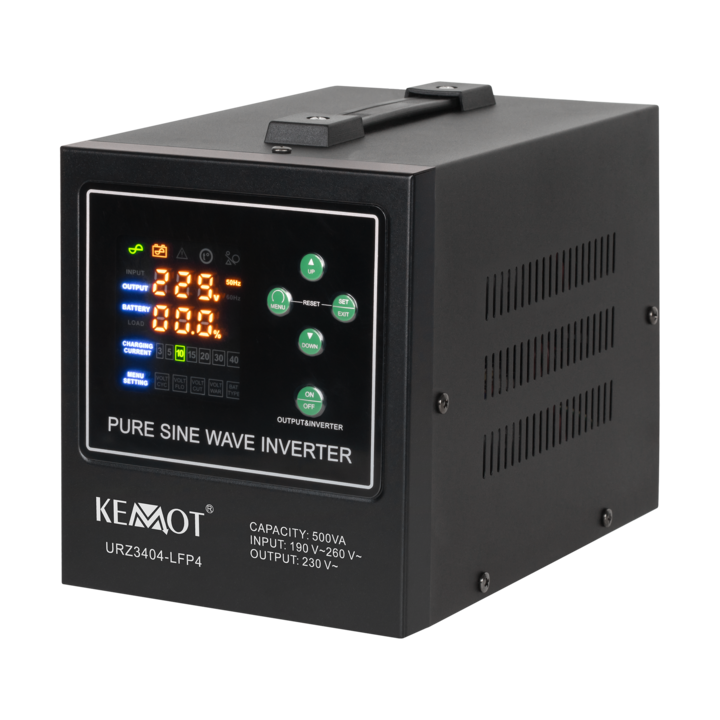 Inversor KEMOT PROsinus-500, 500VA, 300W, 12V, 190-260V, 138x226x155mm