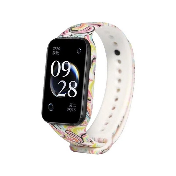 Curea compatibila cu Xiaomi Mi Band 8 Active / Redmi Smart Band 2, silicon, modelul 2