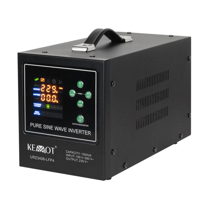 Инвертор KEMOT PROsinus-1000, 700W, 12V, 230V, 138x276x155mm