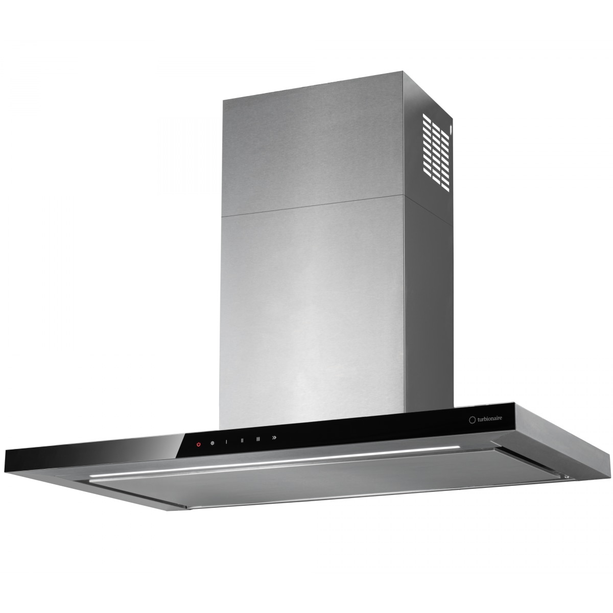 Hota incorporabila decorativa Turbionaire Elyn 90 TEY90W, Putere de absorbtie 800 mc/h, Clasa A++, Inox, Iluminat LED ajustabil, Control touch, Boost si Super Boost, Aspiratie peri