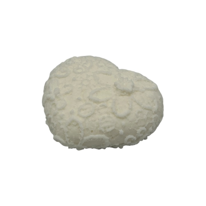 Sapun handmade cu lapte de capra, ulei de cocos, parfum iasomie, model inima, Ziua Indragostitilor, 70 g